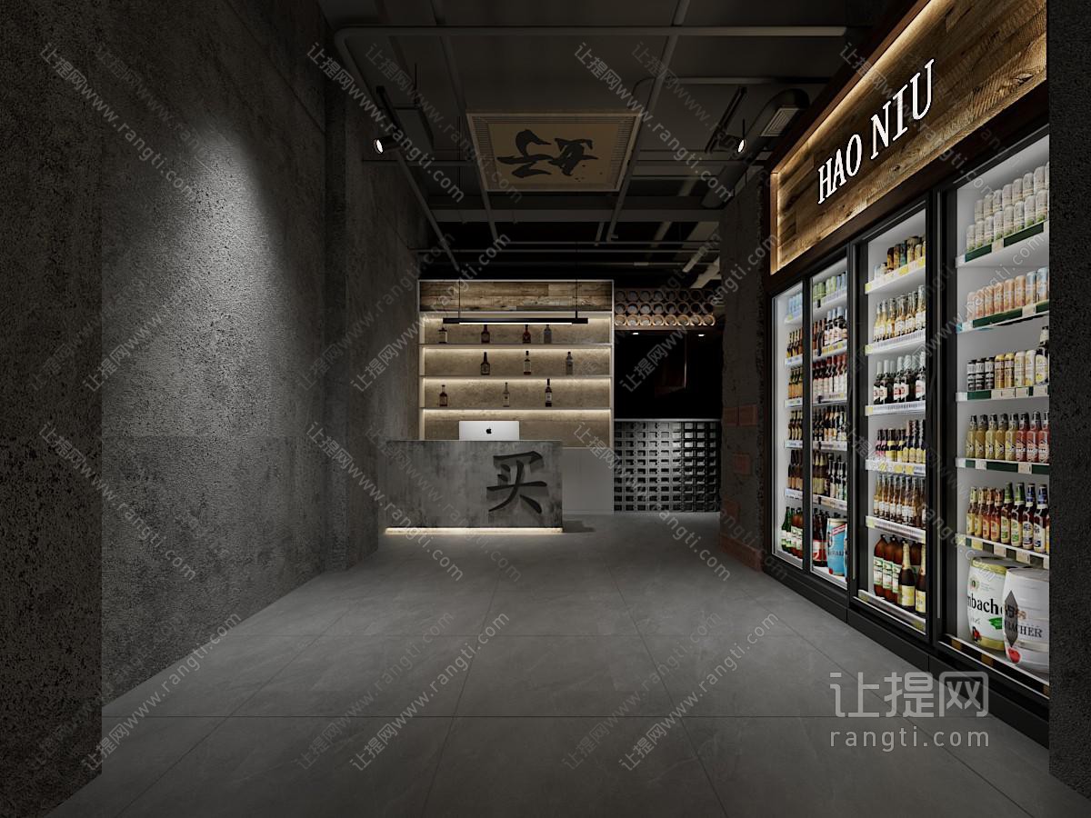 工业烤肉店 烤肉店门厅 收银台