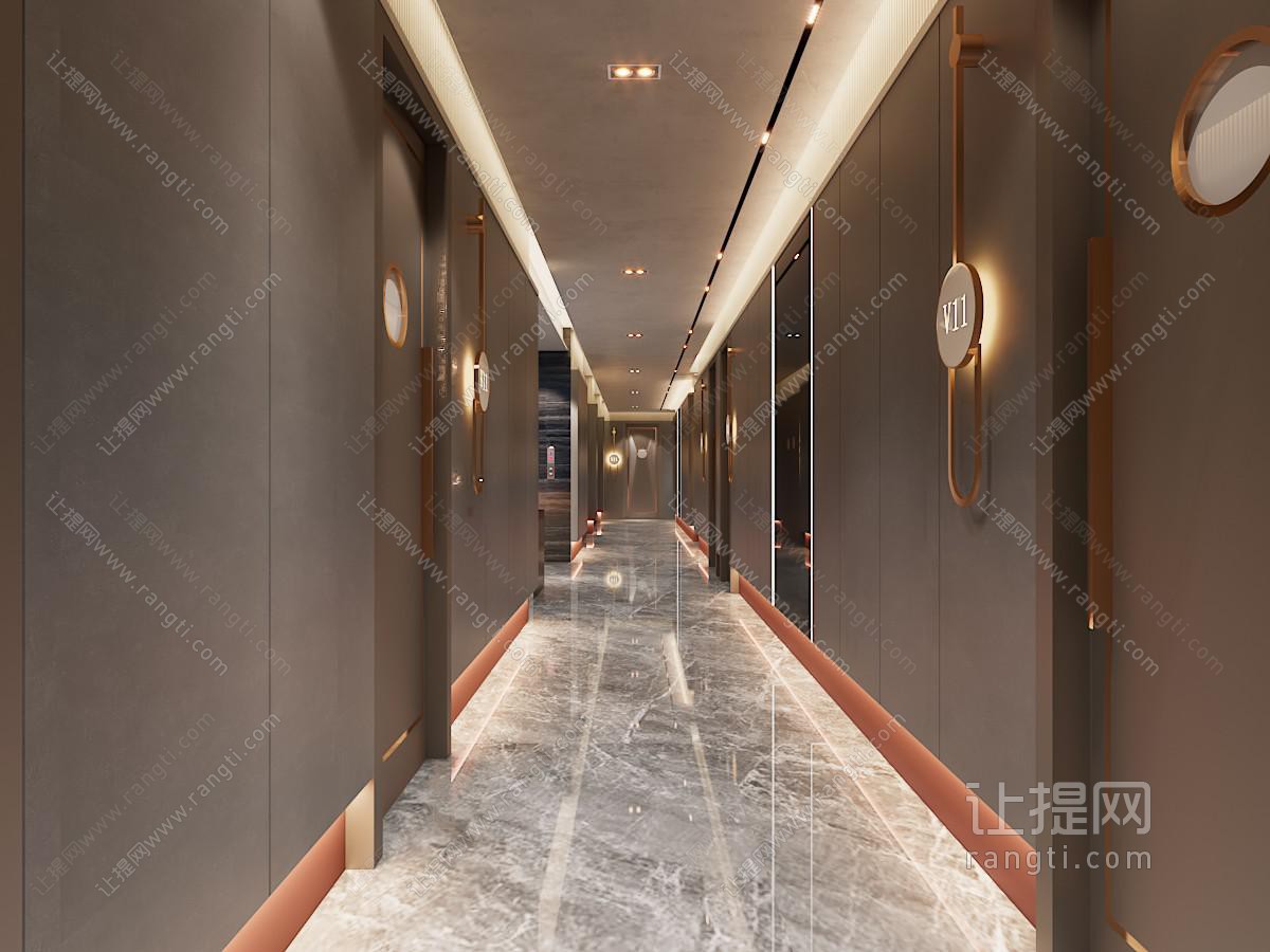 现代酒店过道
