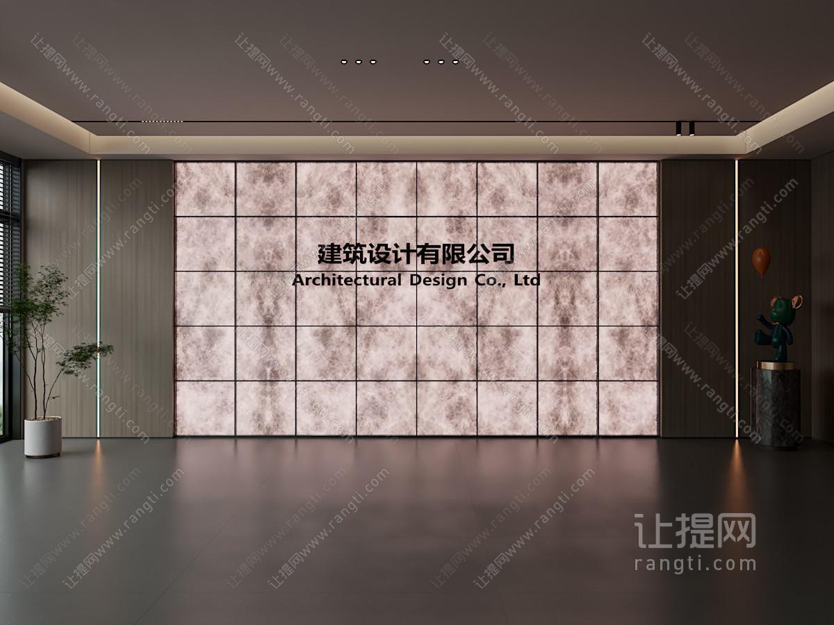 现代前台背景墙 前台接待区背景墙