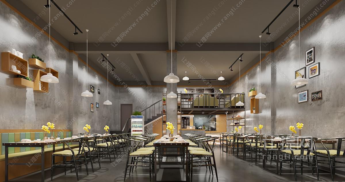工业风火锅店 烧烤店 餐饮 门头外观