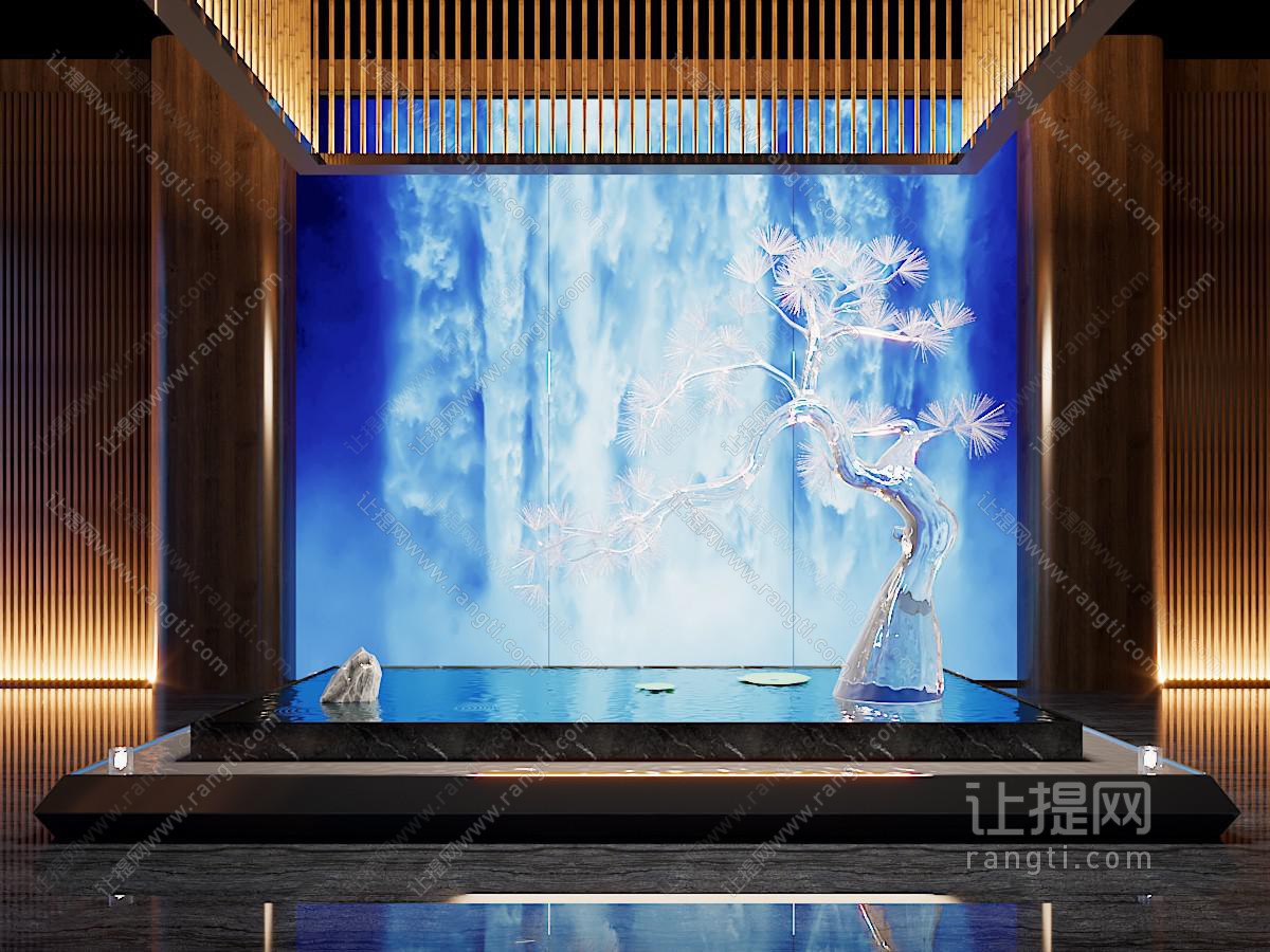 新中式松树小品 景观造景