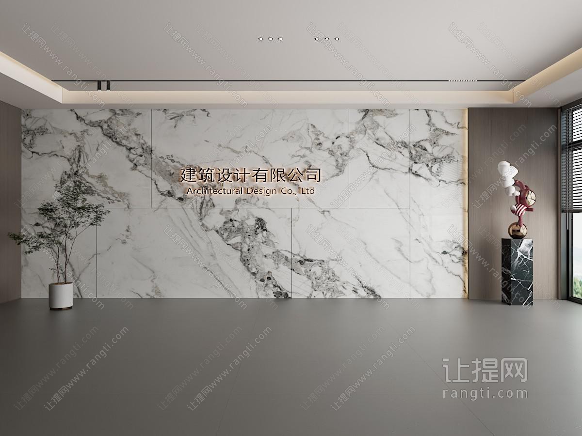 现代前台背景墙 前台接待区背景墙