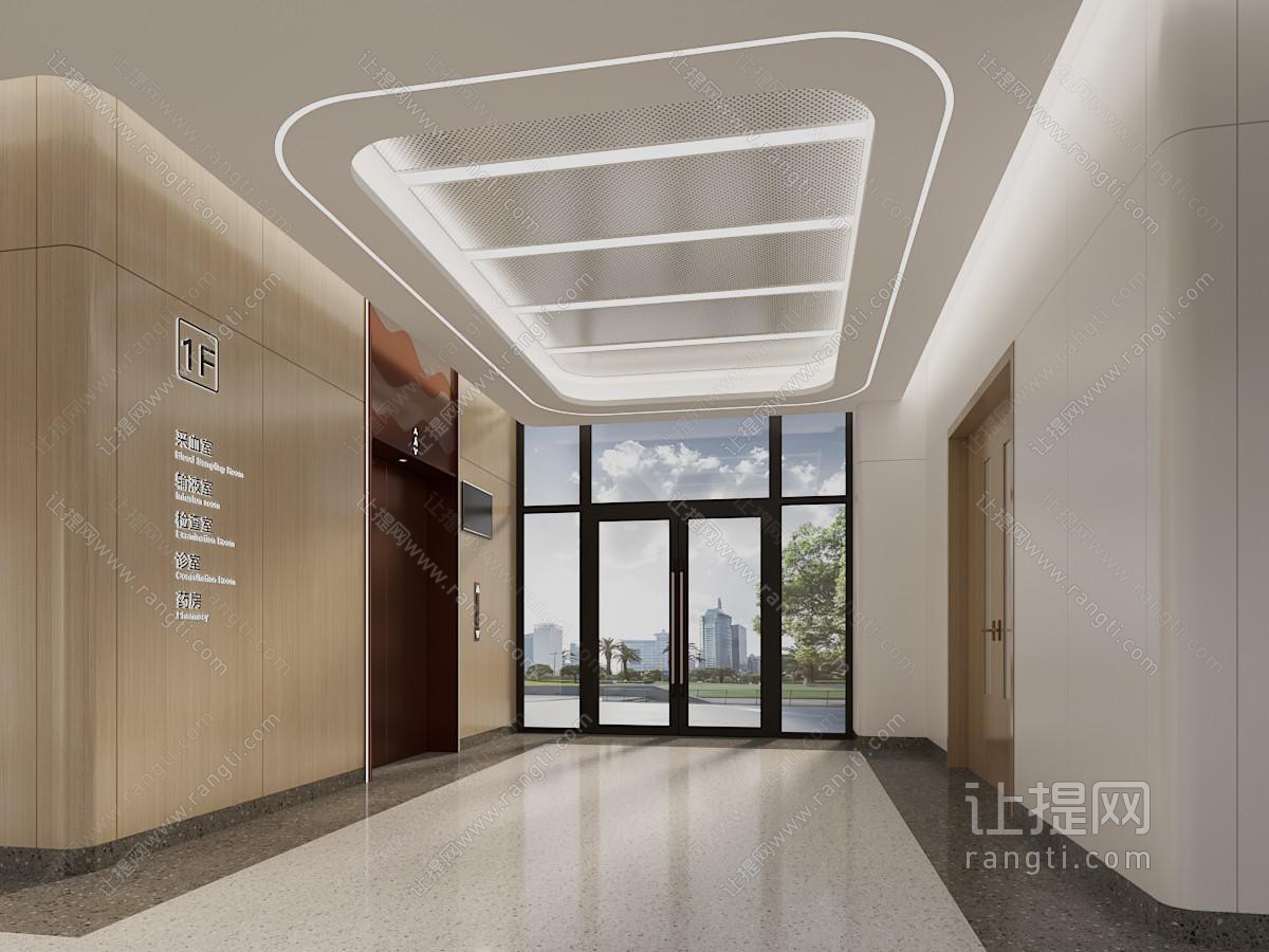 现代医院 电梯厅 候诊区