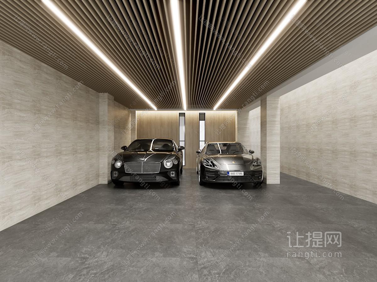 豪车宾利法拉利车库