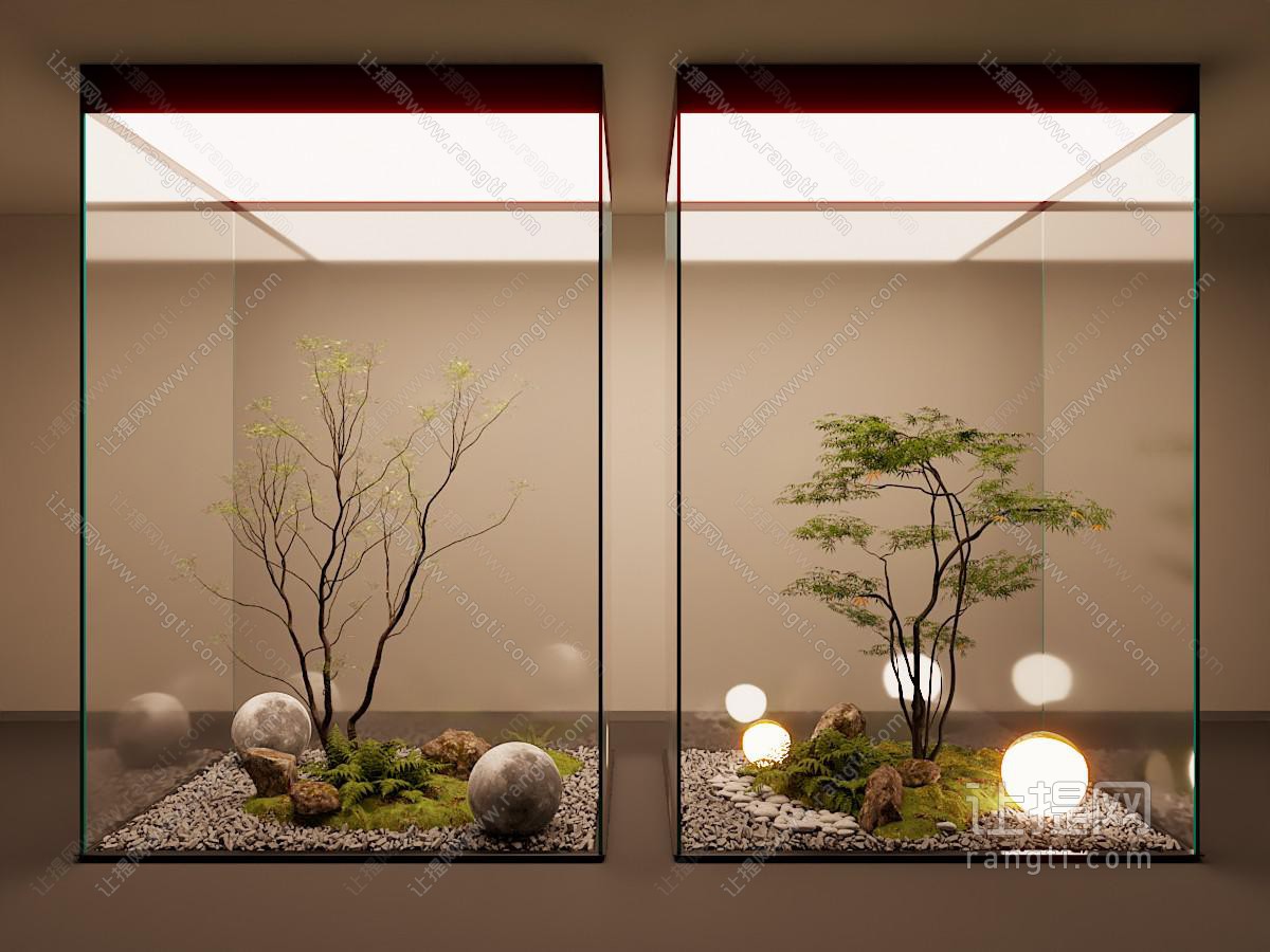 现代室内景观 植物造景 景观小品