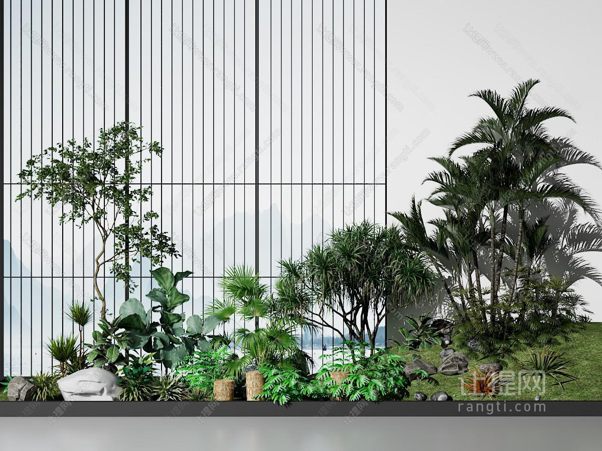 现代室内景观植物 植物堆 绿植