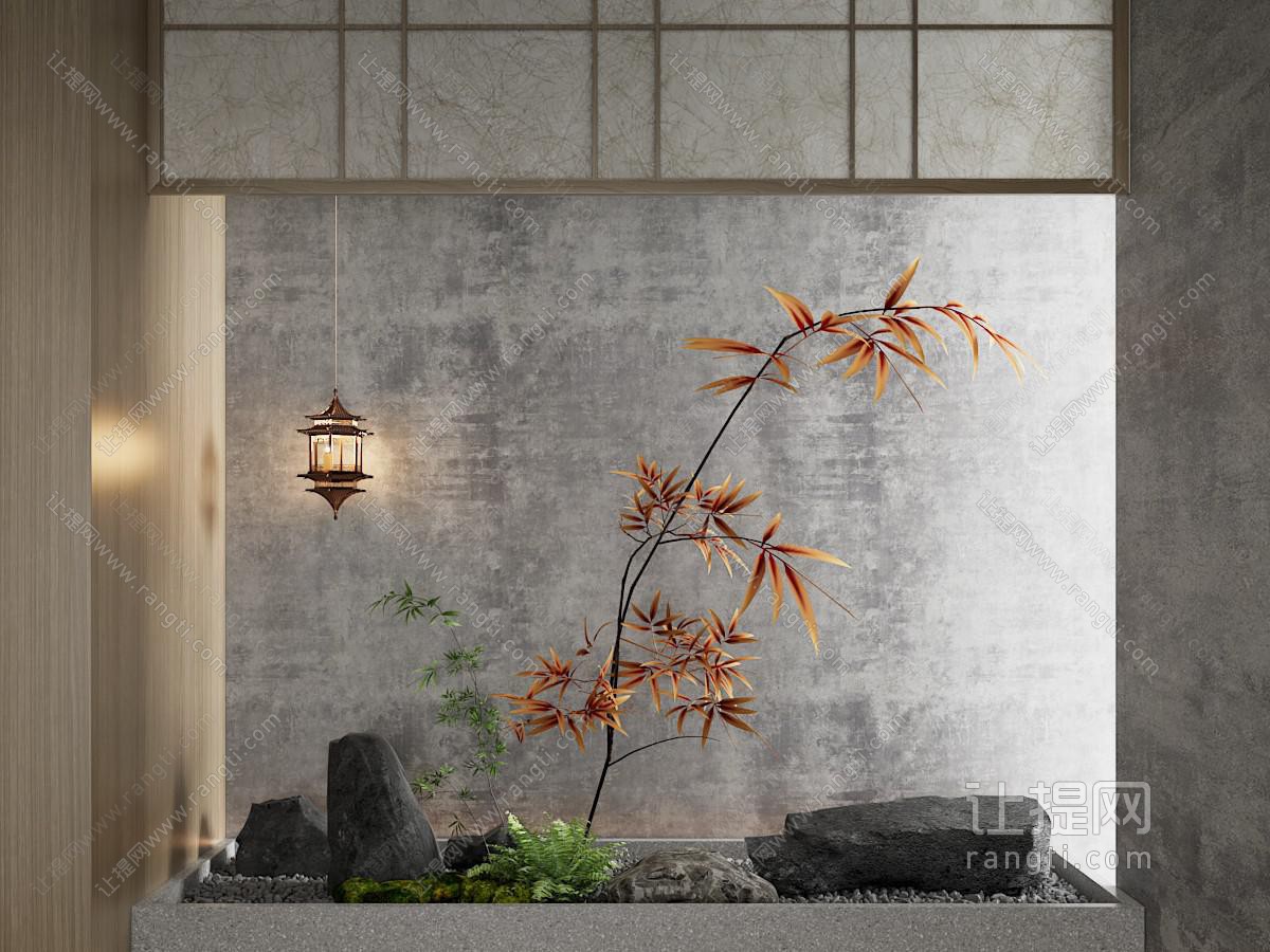 现代新中式室内景观园艺小品
