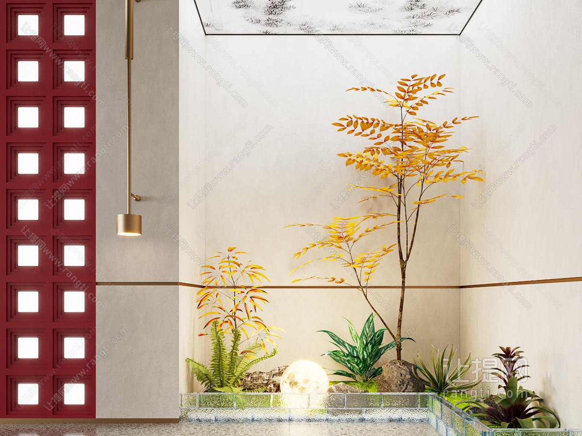 现代室内造景 植物堆