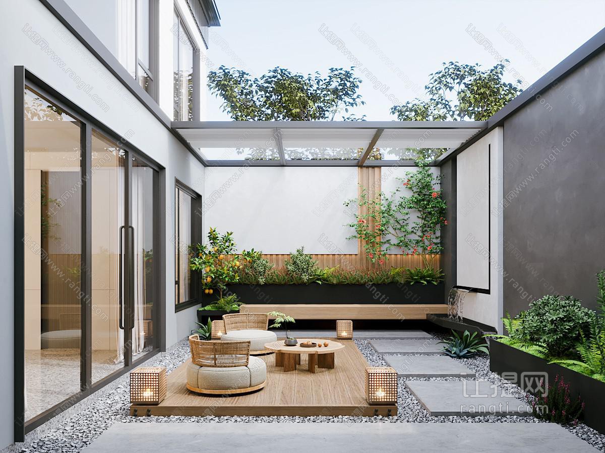 现代居家庭院园艺小品
