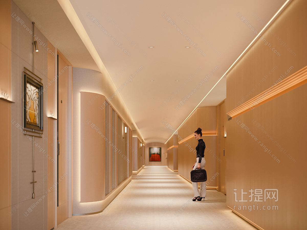 现代酒店过道