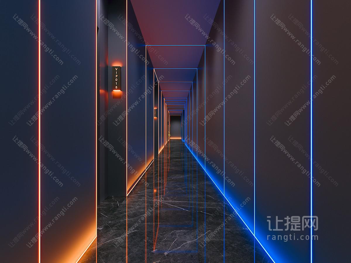 现代科技风走廊