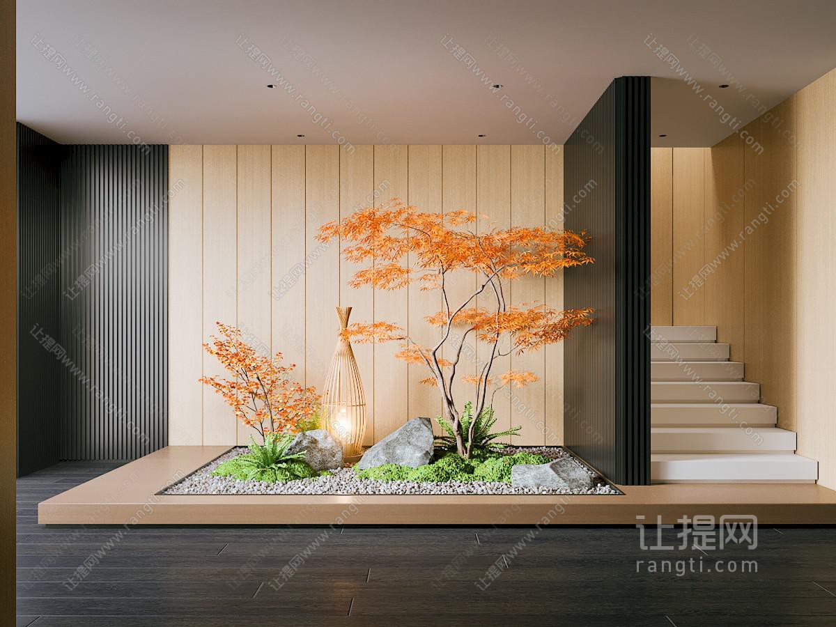 现代室内景观造景 苔藓景观 景观小品 植物景观 景观石