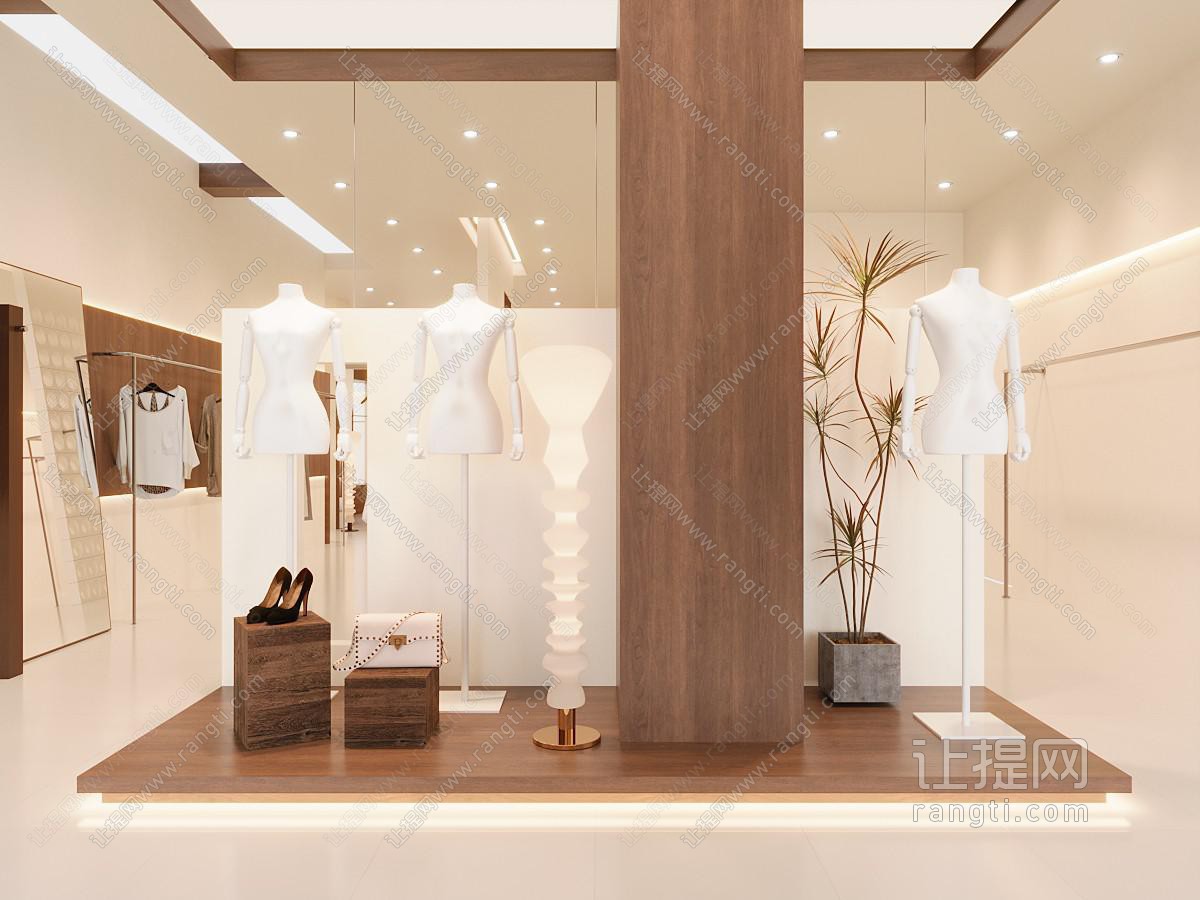 现代极简服装店 女装店 原木