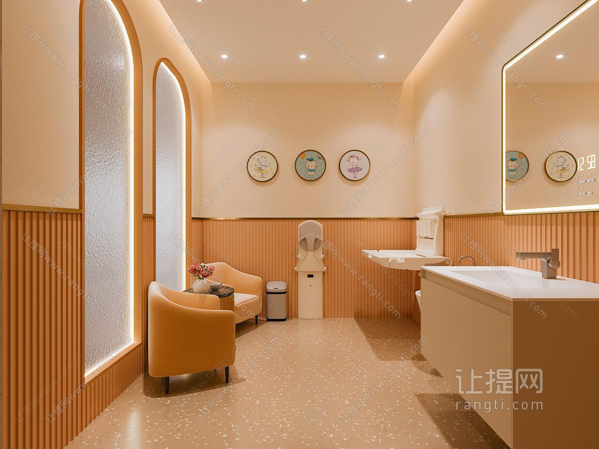 现代奶油母婴室 休息室