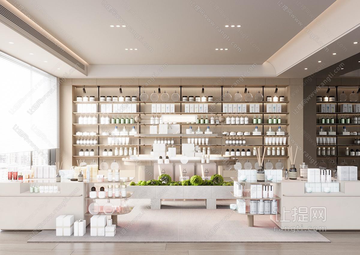 化妆品店 化妆品展柜 商展柜台 香薰 化妆品展