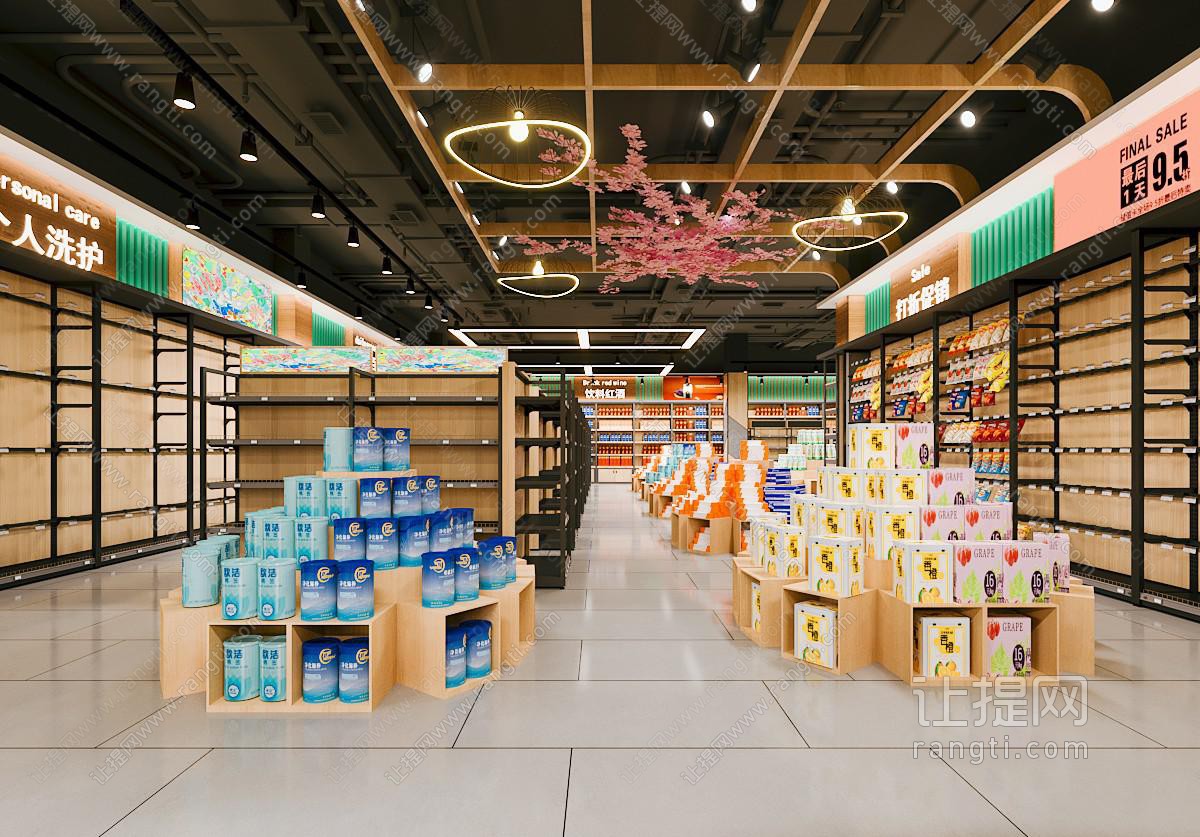 现代超市 商场 卖场 便利店 鲜奶区 粮油区 杂粮区