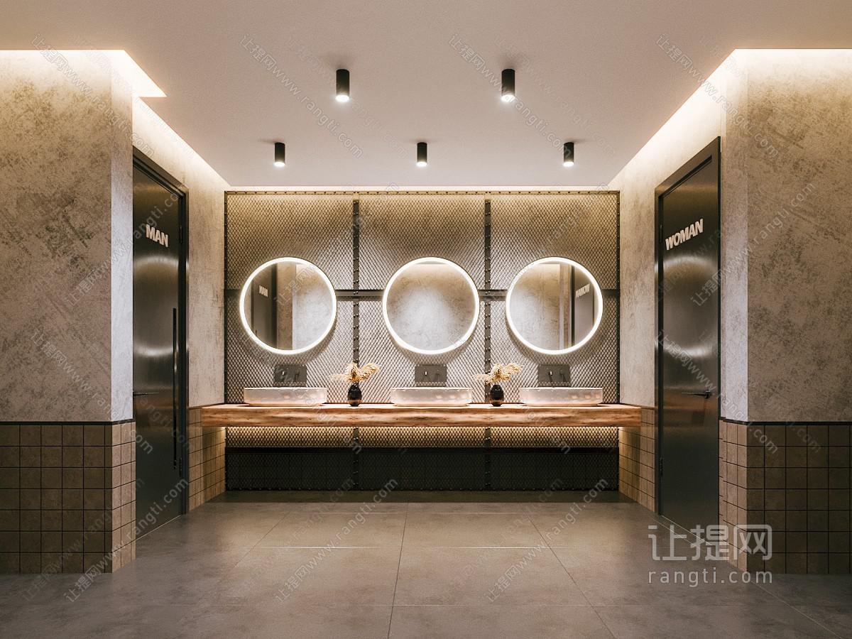 工业风公共卫生间