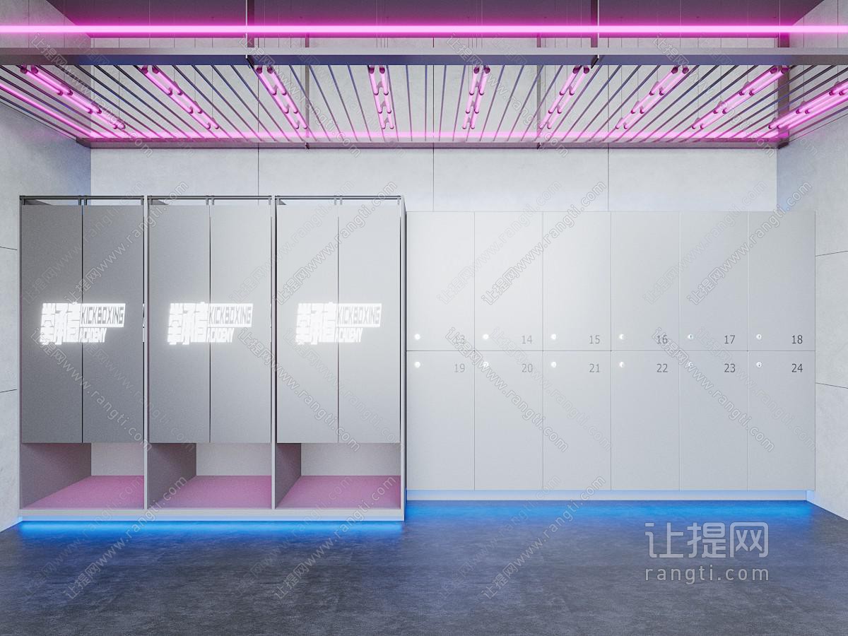 现代赛博朋克风拳击馆