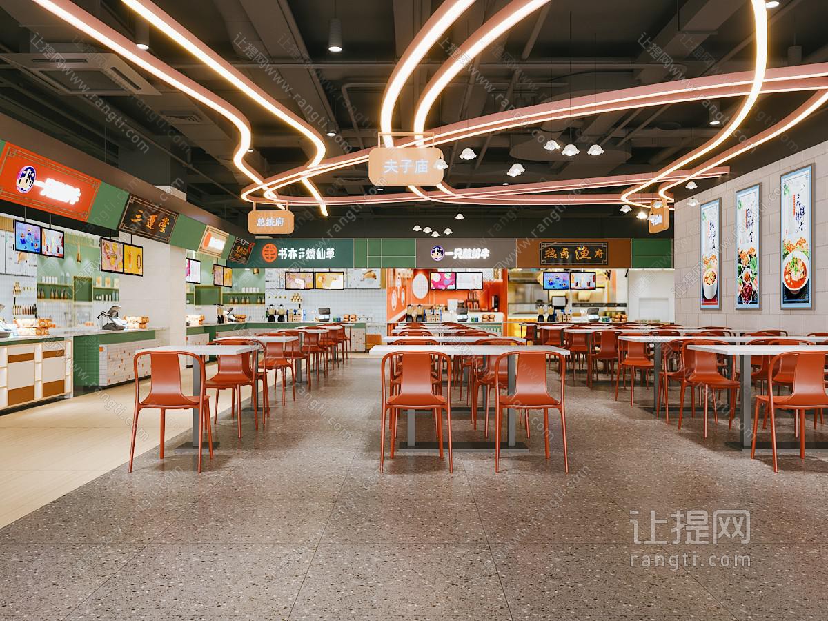 现代餐饮空间 美食城 美食广场