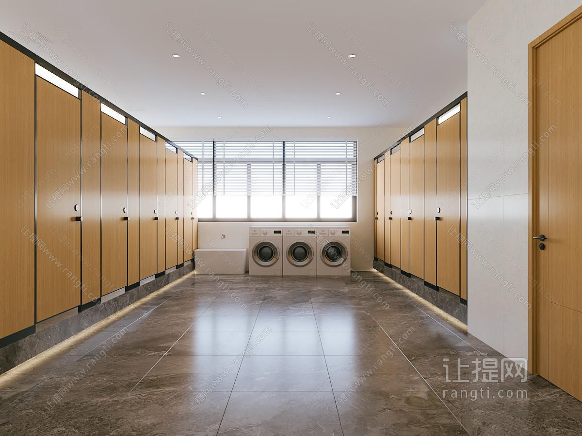 现代公共卫生间 洗衣房