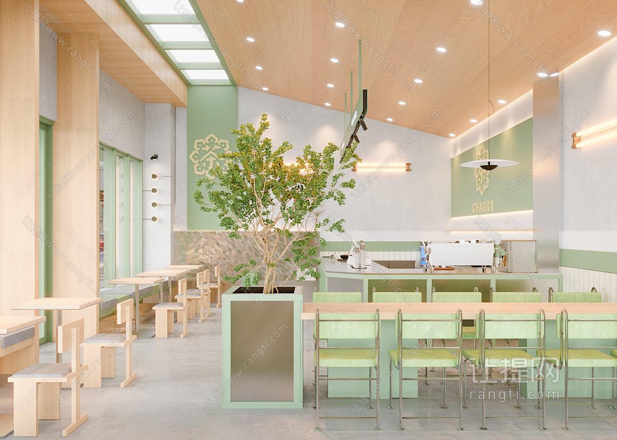 现代新中式奶茶店