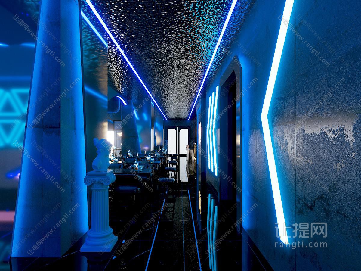 现代酒吧 酒吧过道酒馆过道 迪厅夜总会过道 酒吧餐桌