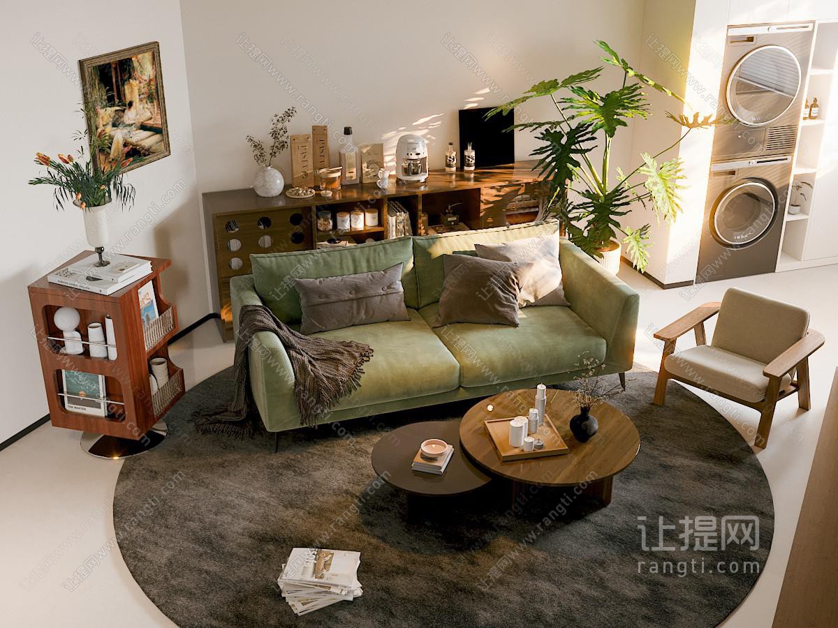 中古家居客厅 沙发茶几组合 边几角几 装饰柜 斗柜 绿