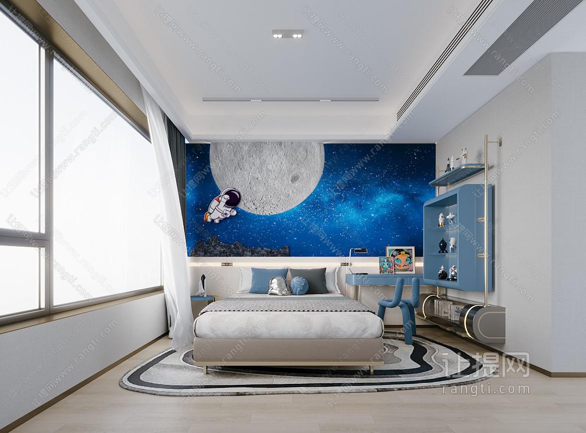 太空主题儿童房 男孩房