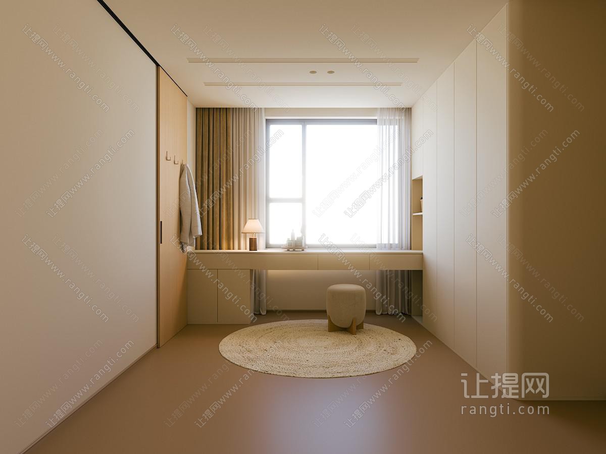 日式原木衣帽间