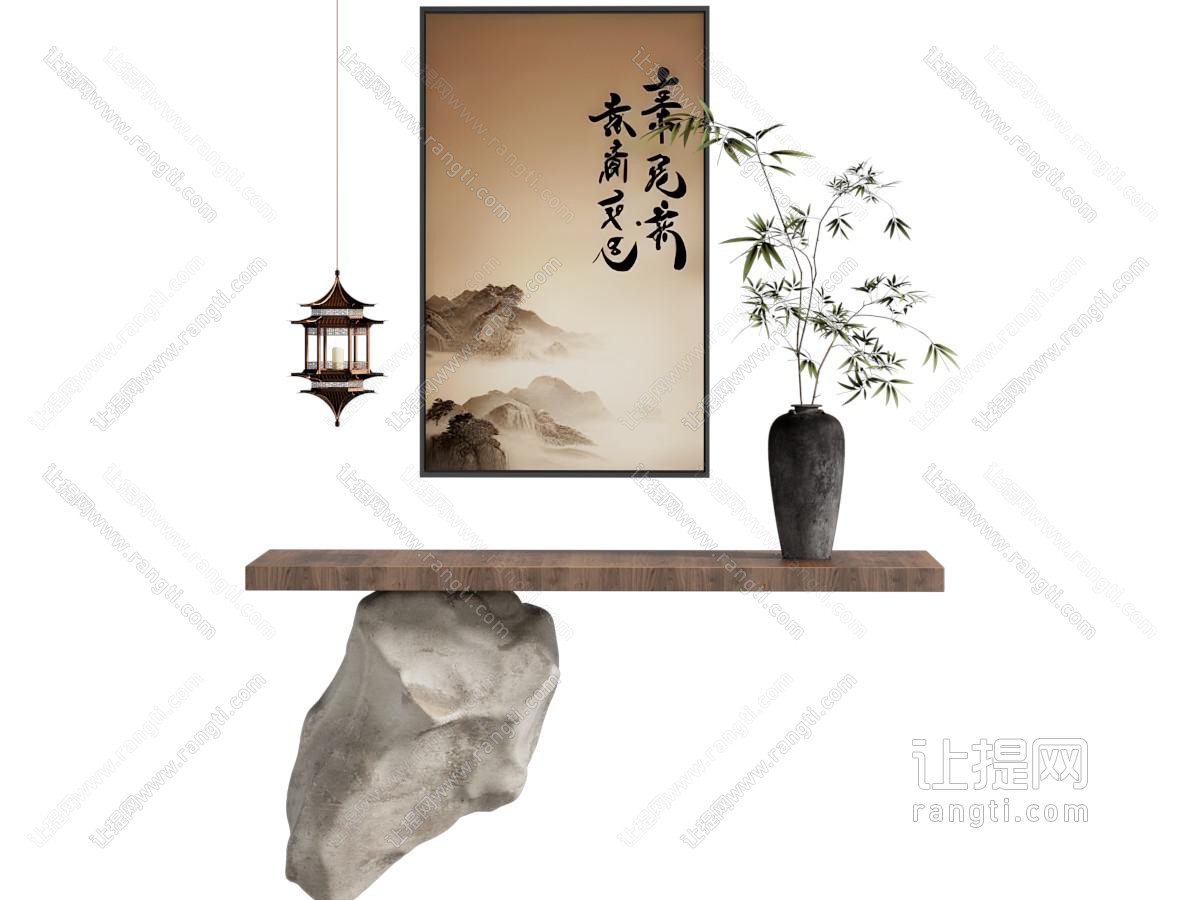 中古侘寂玄关端景台