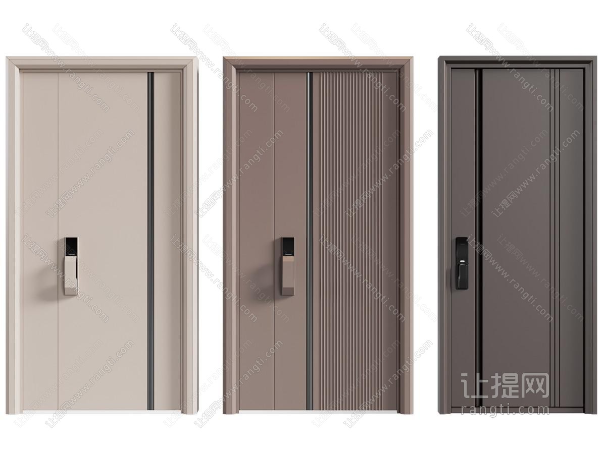 现代密码入户门 平开门 子母防盗门