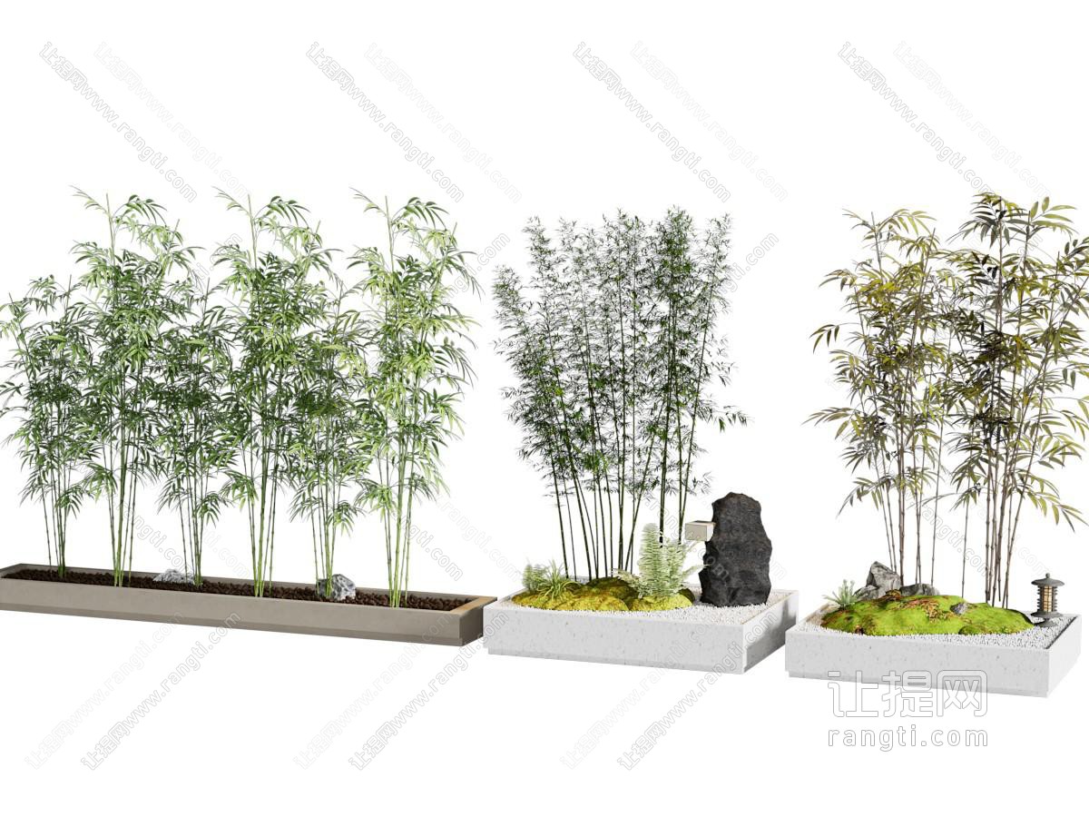 现代新中式竹子景观园艺小品