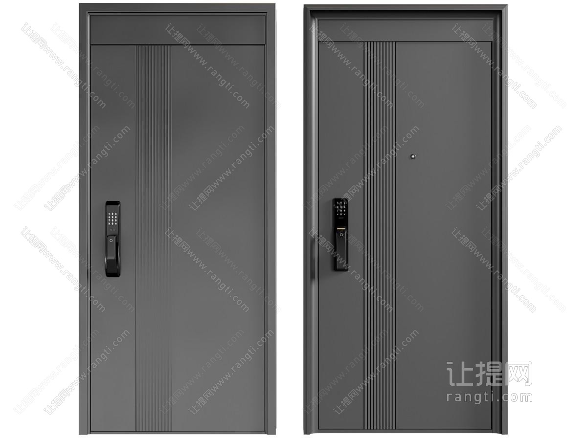 现代单开门 现代入户门 防盗门