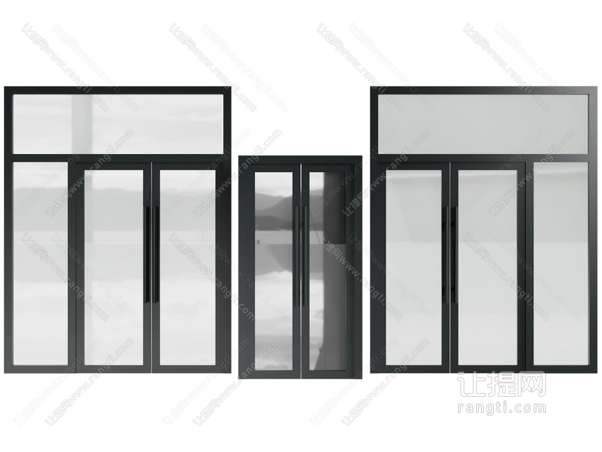 对开门效果图 平开门效果图 型材门效果图