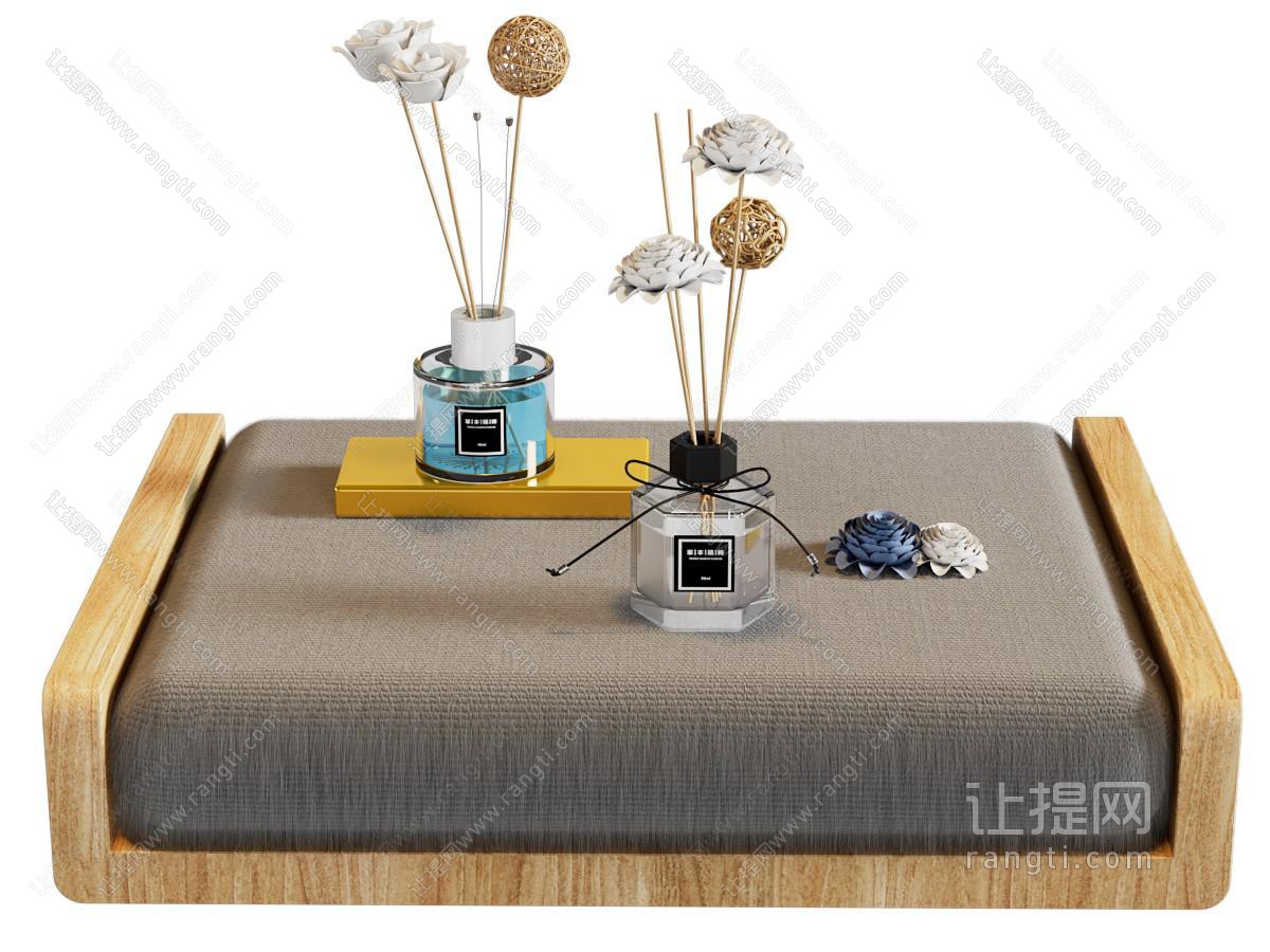 现代木质布艺收纳托盘