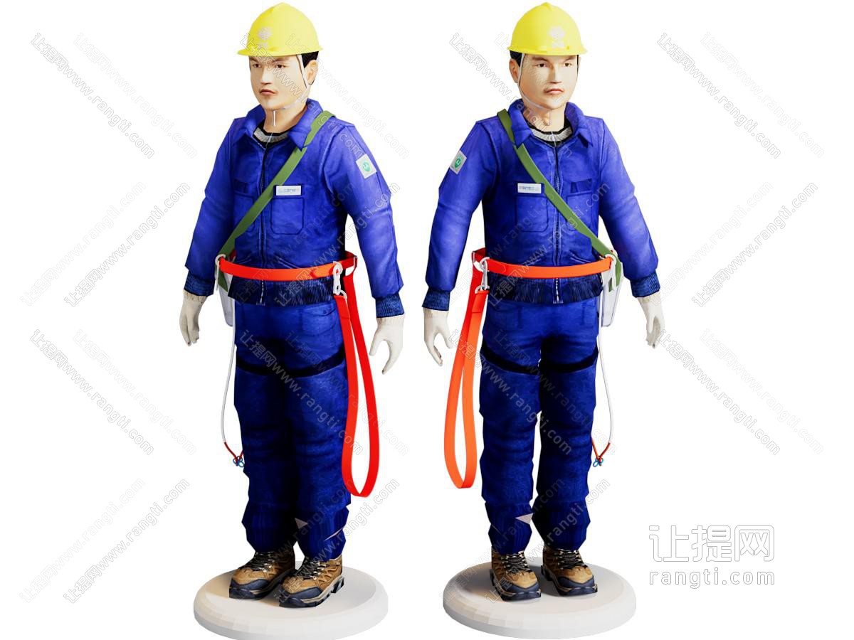 现代高空作业施工工人 男人 人物