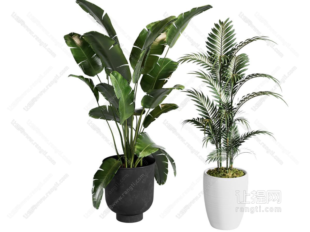 新中式中古绿植摆件