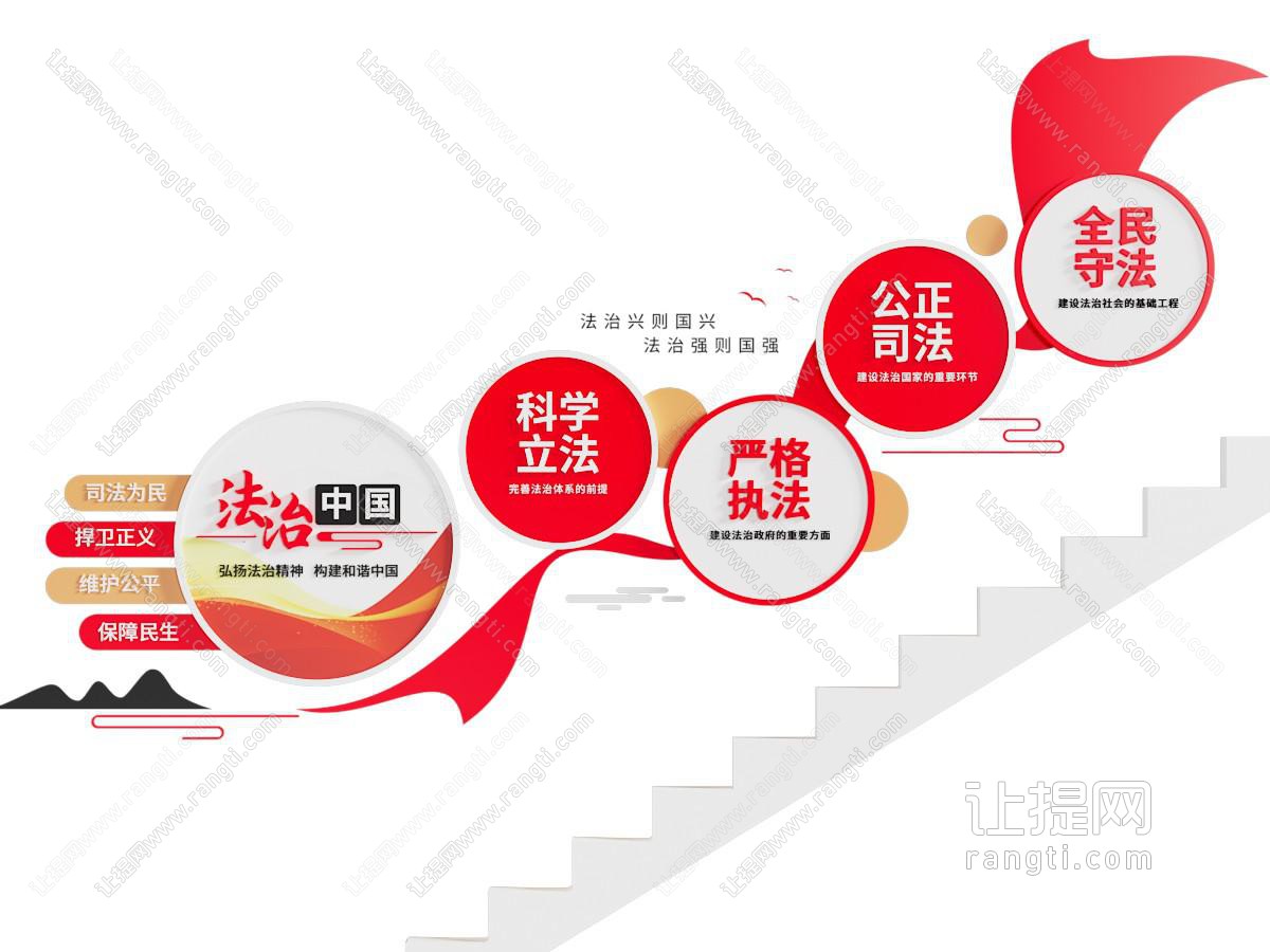 现代楼梯党建司法文化墙
