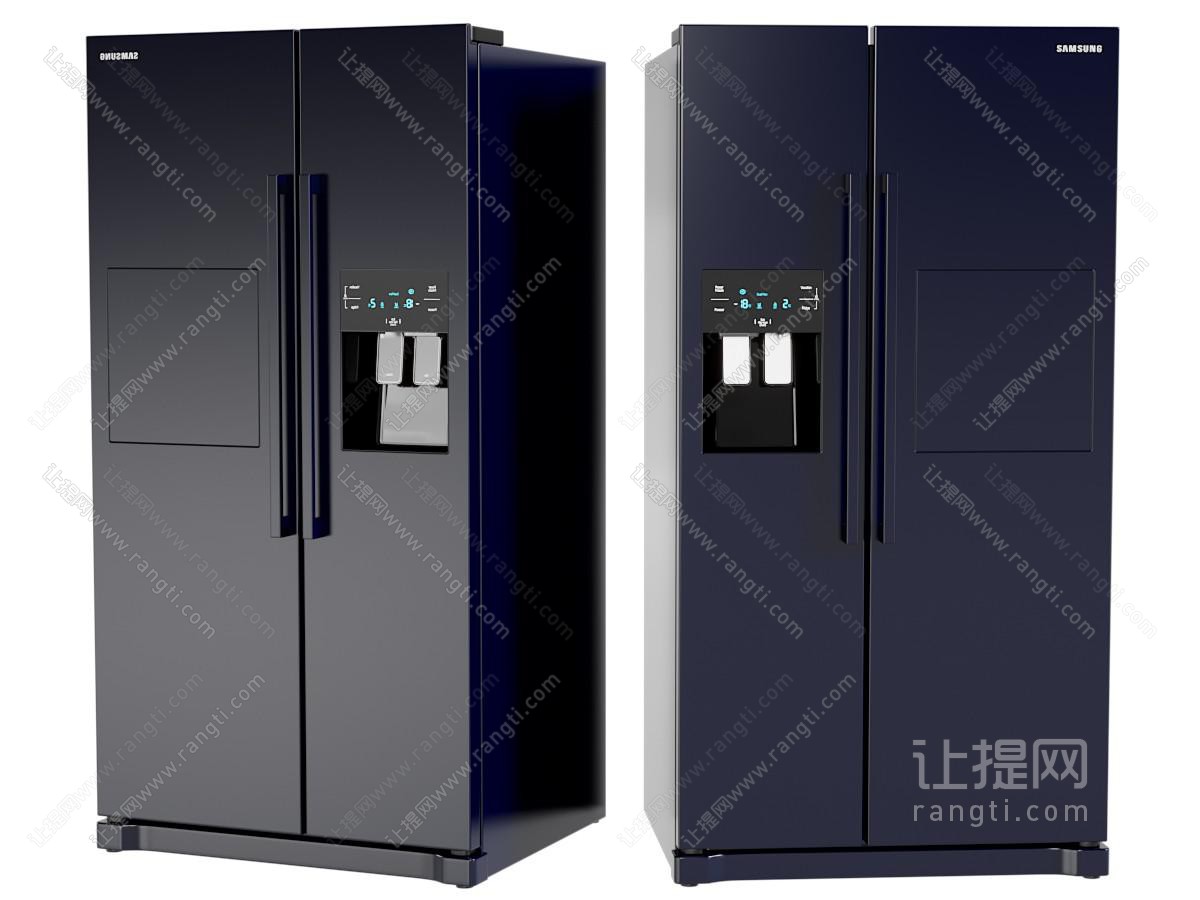 现代双开门电冰箱