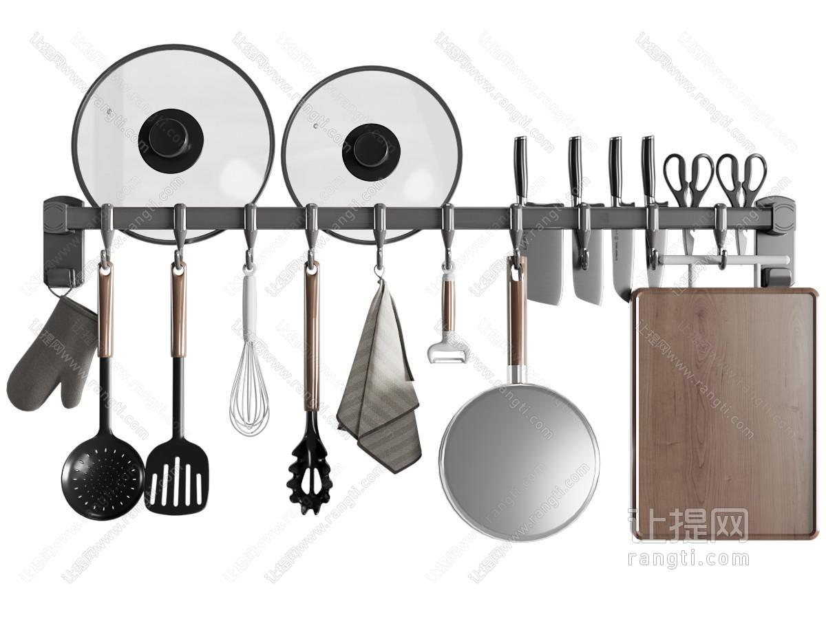 现代厨房移动挂钩厨具组合