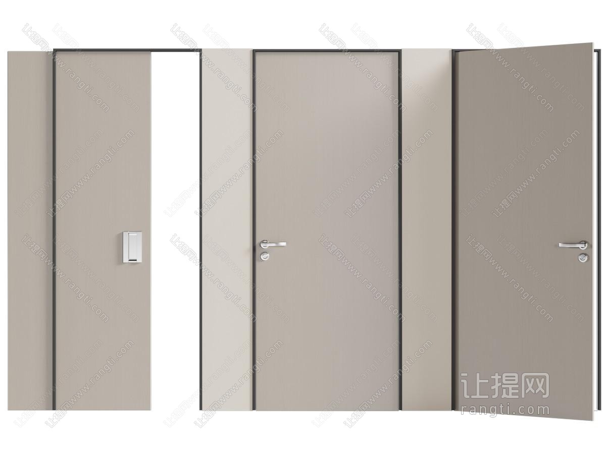现代单开门 木门 平开门