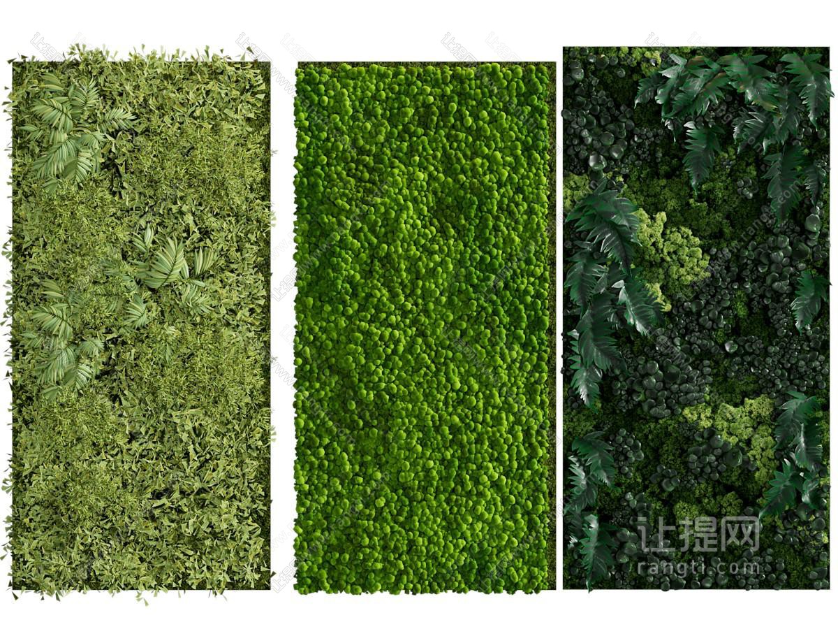 现代长方形植物墙 挂画