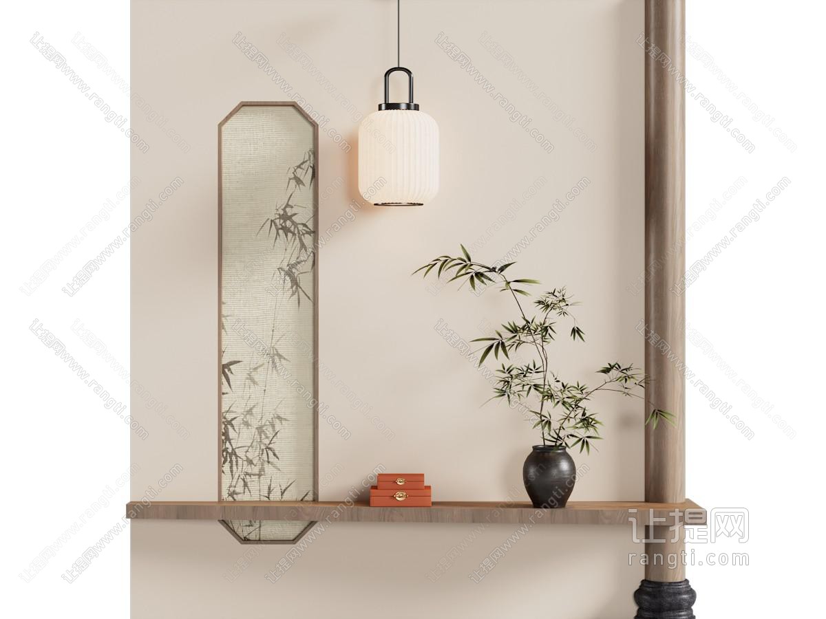 新中式中古玄关隔断