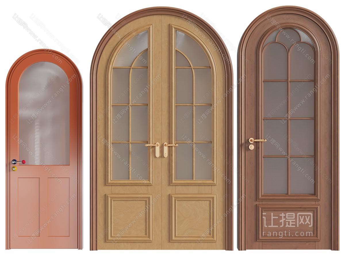 中古单开门 中古风单开门 拱形门