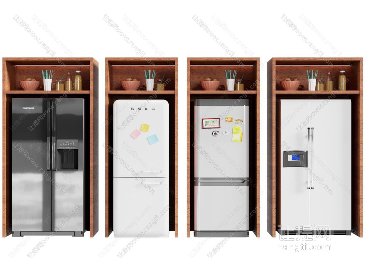 复古中古冰箱柜