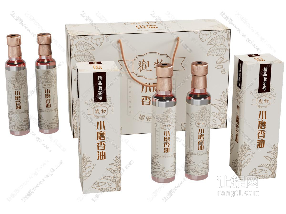 小磨香油 包装盒 瓶子 香油瓶 手提袋 包装瓶