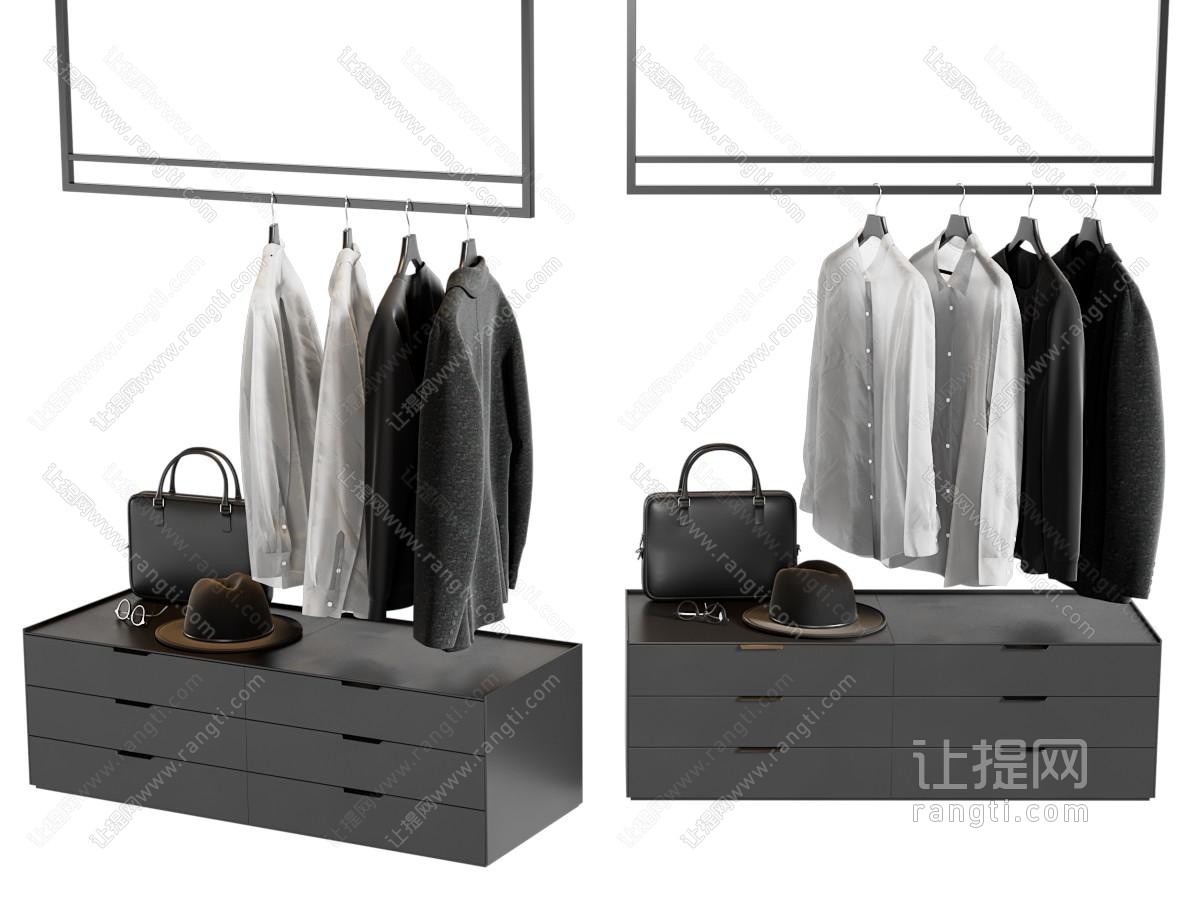 衣服 现代衣帽柜 衣架