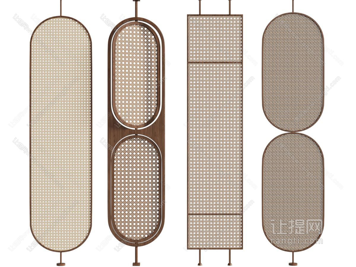 中古隔断 藤编隔断 旋转隔断 木质隔断