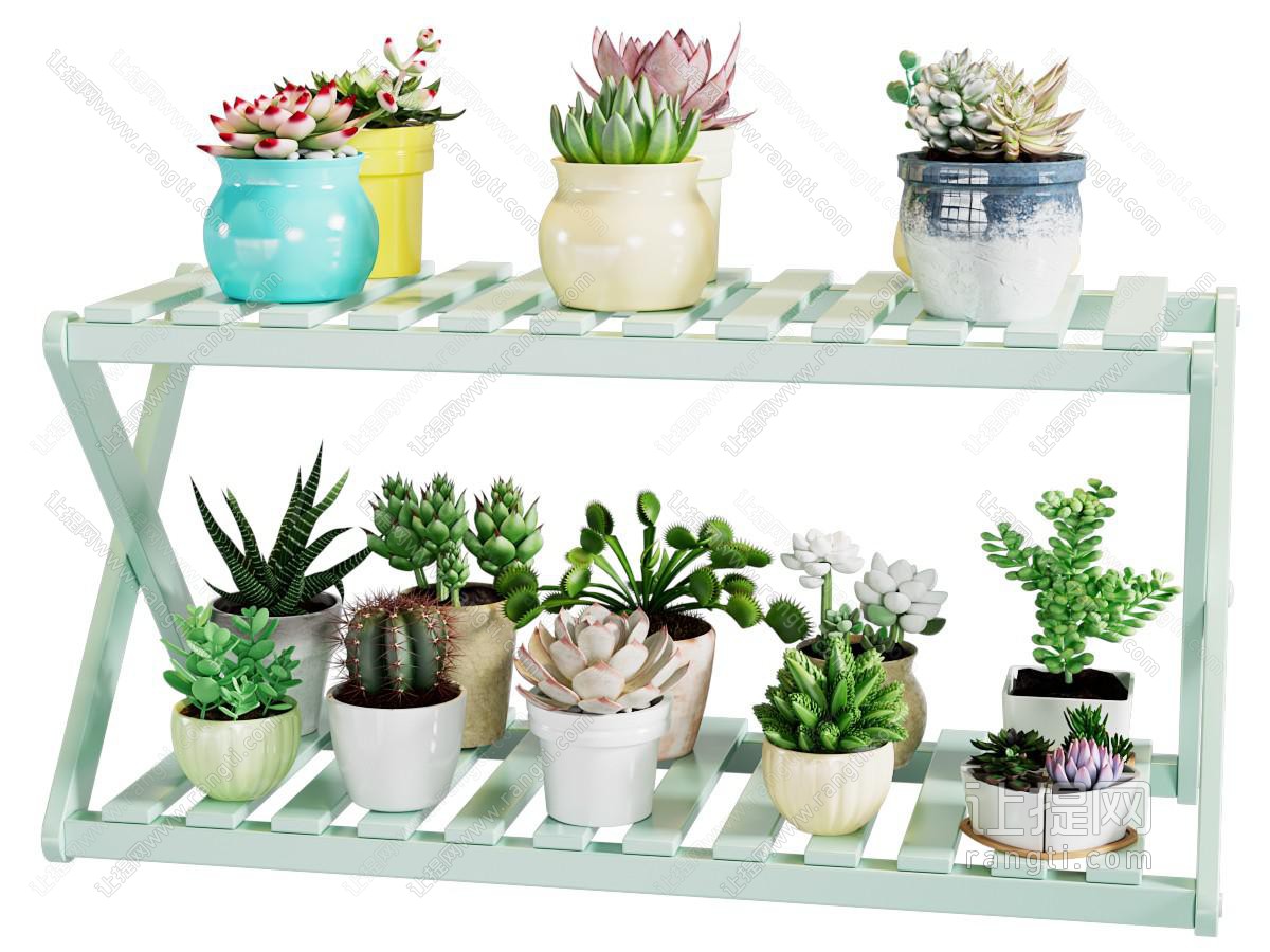 现代盆栽 花架