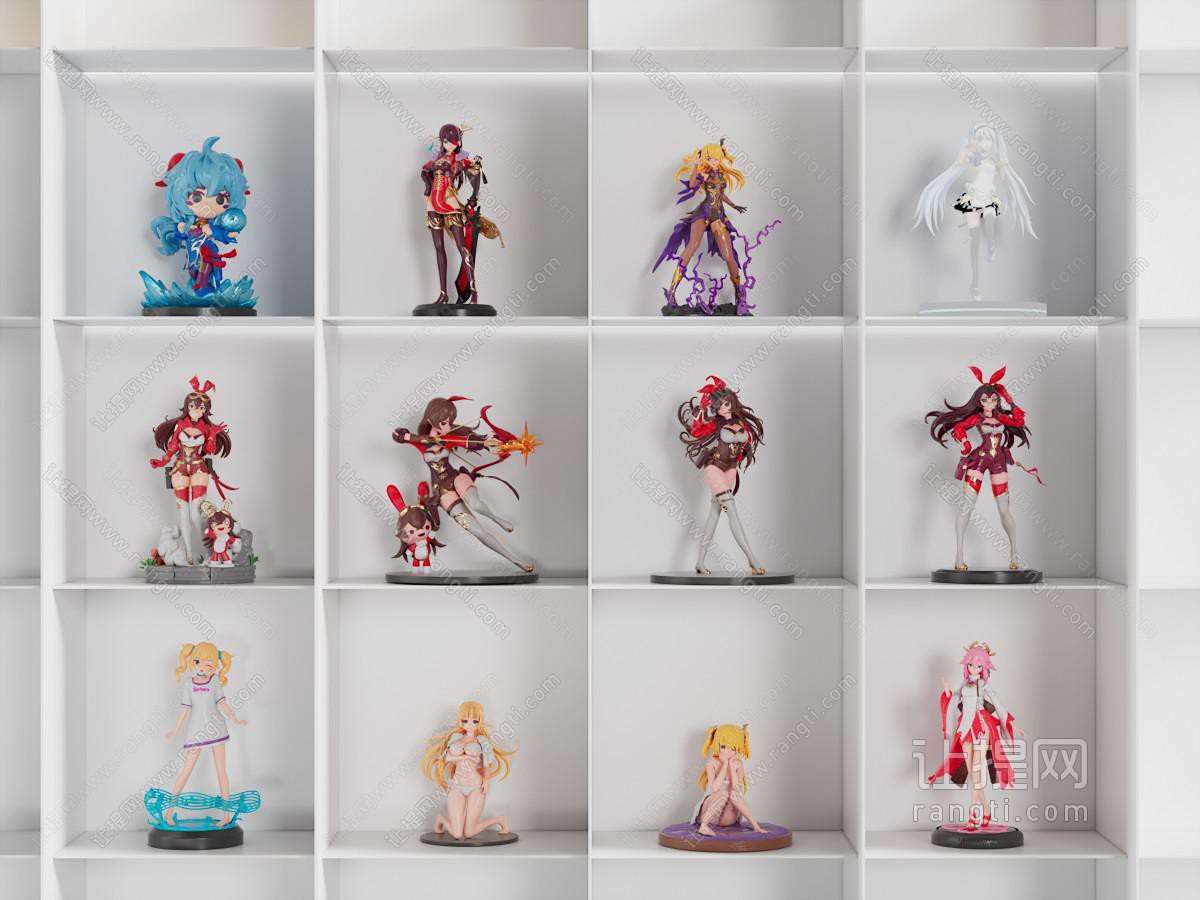 现代潮玩手办展示柜